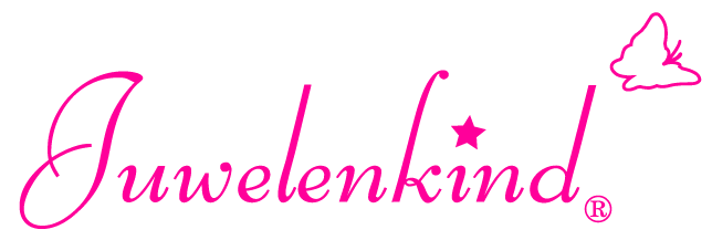 logo juwelenkind schrift schmetterlinoben pink